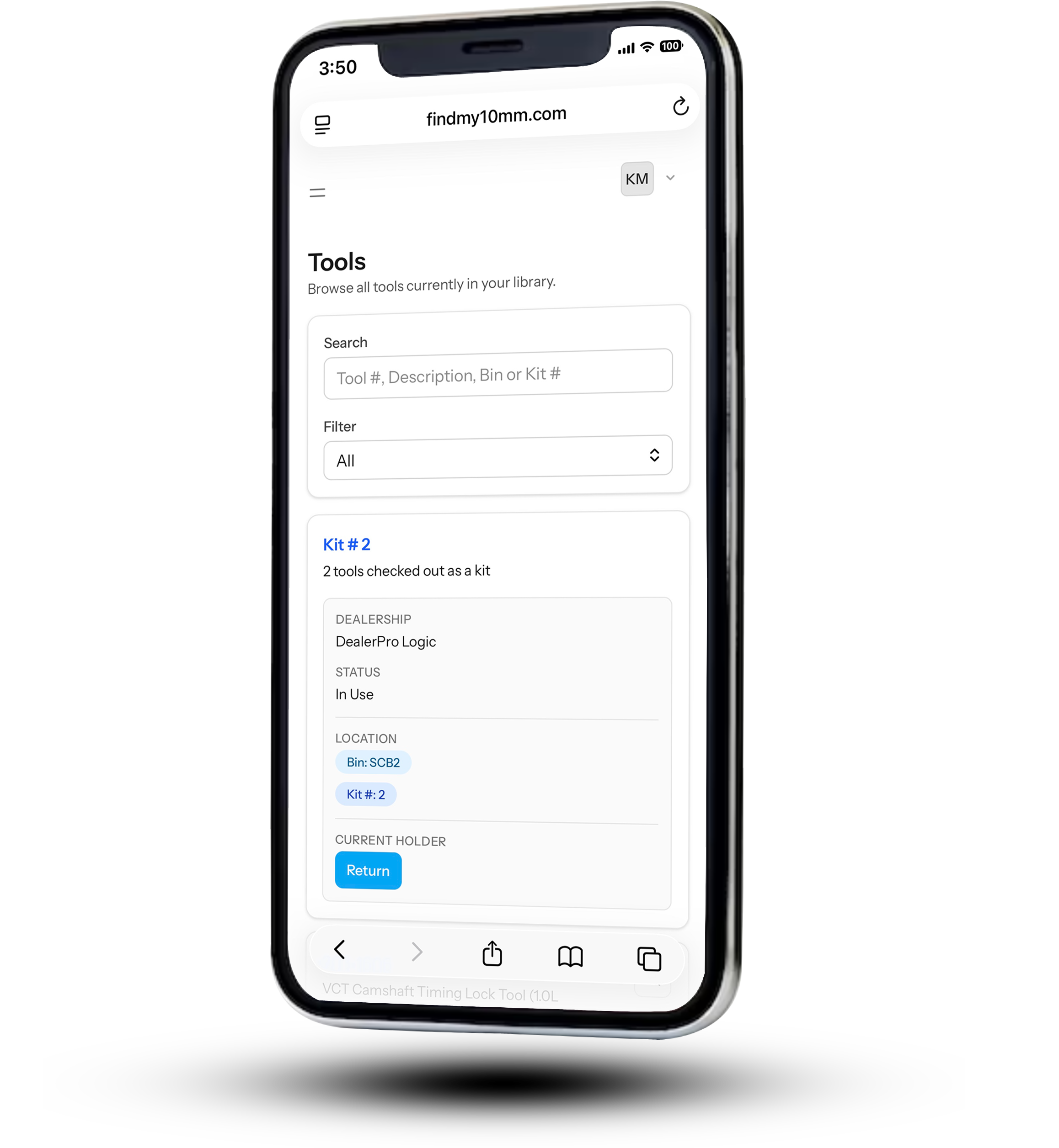 FindMy10mm interface preview